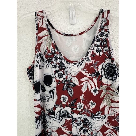 Skull Jumpsuit All Over Print Halloween Grunge Goth Women's Sz M Day Of The Dead - Picture 3 of 10